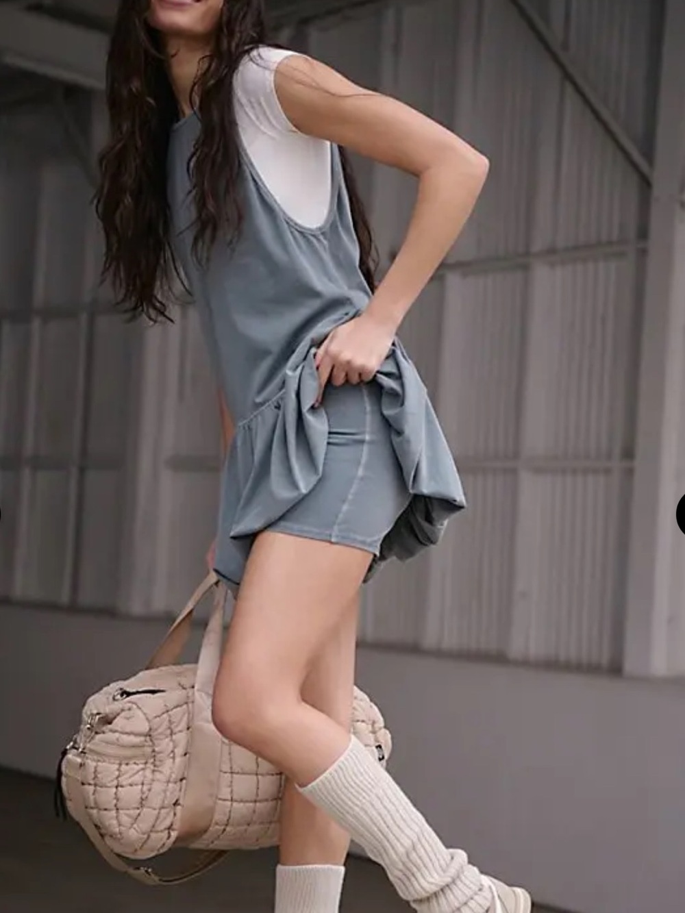 FREE PEOPLE MOVEMENT HOT SHOT BUBBLE SET in Denim Blue women’s Medium NWT - Picture 8 of 12